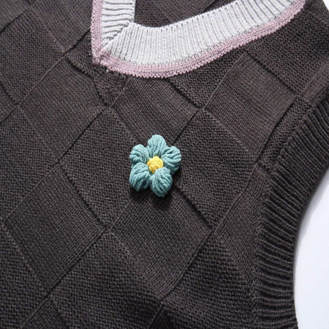 "Plush Flower" Knitted Vest