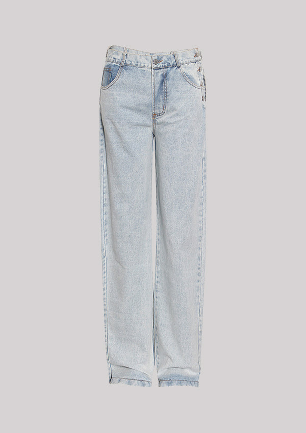 Double Side Button High Waisted Jeans