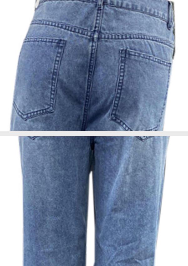 Women's Denim Pants with Ripped Holes