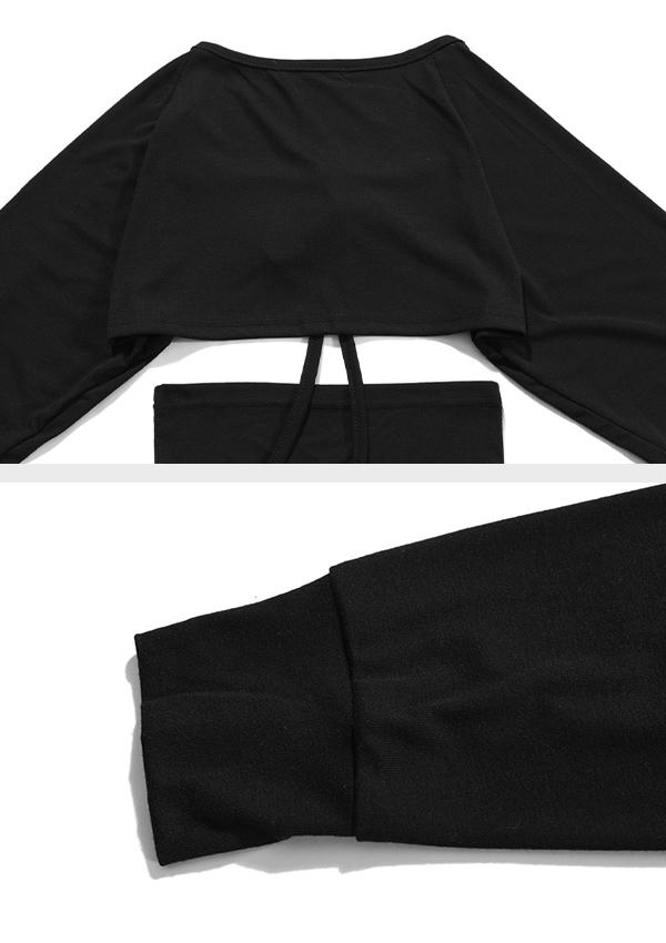 Fake Two-piece Strap Design Long-sleeved T-shirt