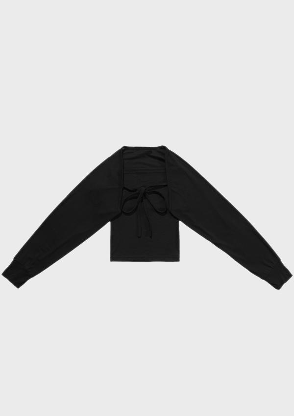 Fake Two-piece Strap Design Long-sleeved T-shirt