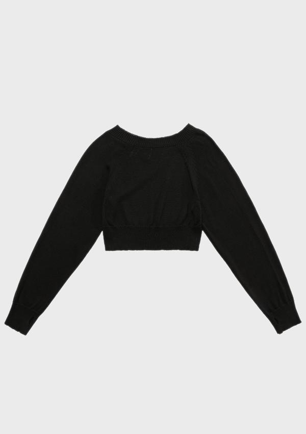 Super Short Long-sleeved Knitted Sweater