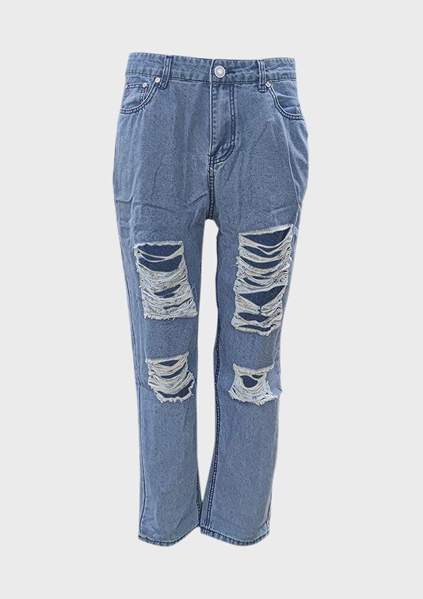 Women's Jeans with Ripped Holes In Europe and America